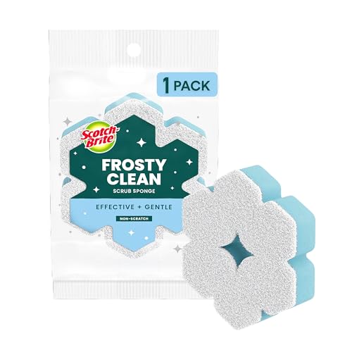 Esponja Scotch-Brite Snowflake Antirrayaduras para Limpiar en Casa, Doble Cara, Segura para Superficies, Ideal para Utensilios Antiadherentes, 1 - imagen 1