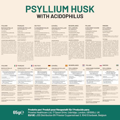 psyllium husk con acidophilus para flora intestinal