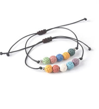 pulsera de piedra de lava azul