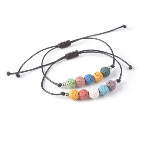 pulsera de piedra de lava azul