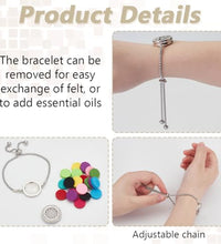pulseras con locket y rhinestones para aromaterapia