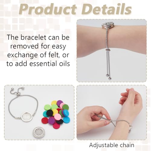 pulseras con locket y rhinestones para aromaterapia