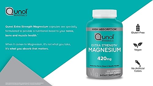 Qunol Magnesio Extra Fuerte 420mg para energía