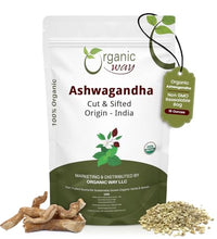 raíz de ashwagandha cortada y tamizada
