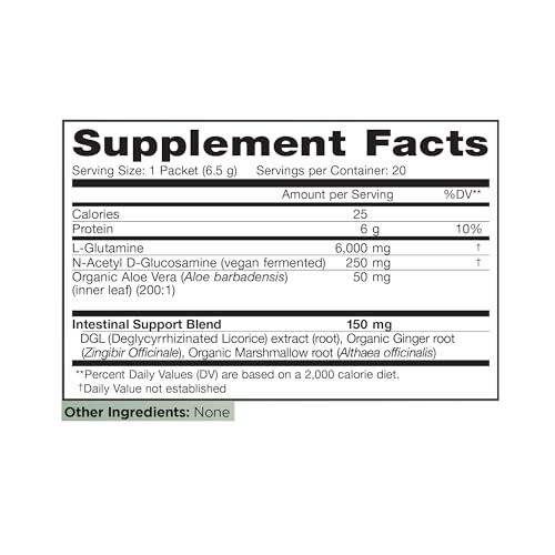 reparación intestinal con L-Glutamina y Aloe Vera