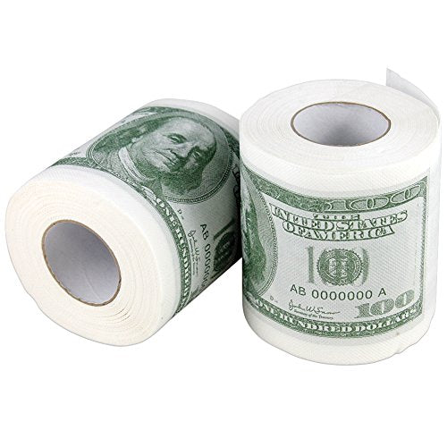 rollos de papel higiénico de billetes