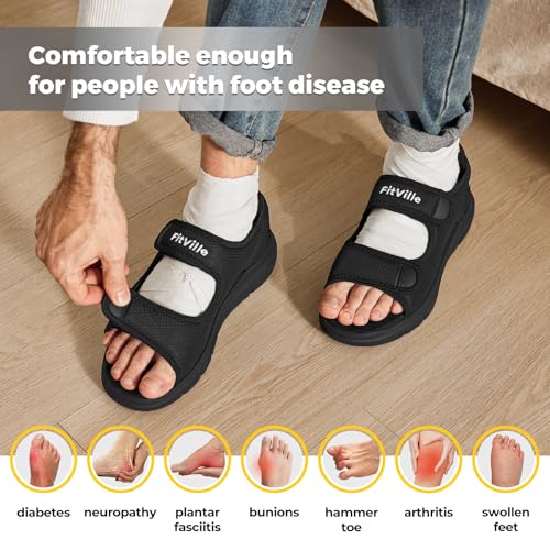 sandalias ajustables de ancho amplio