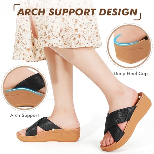 sandalias de cuña con soporte para el arco