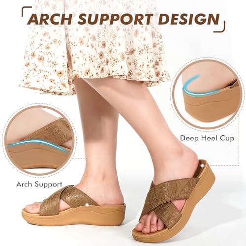 sandalias de cuña con soporte para el arco