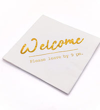 servilletas bienvenidas para eventos nocturnos