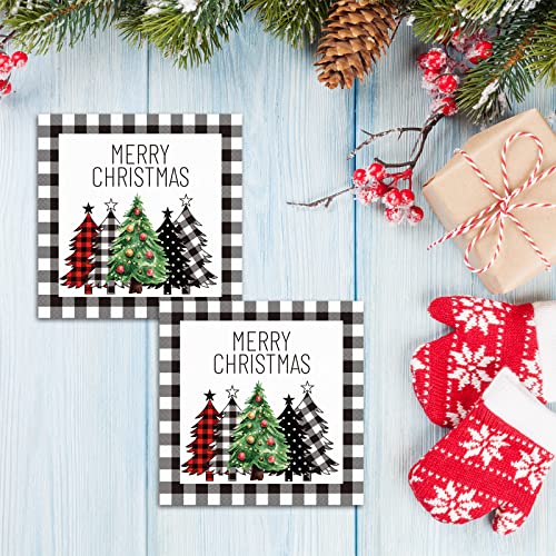 servilletas blancas y negras para Navidad