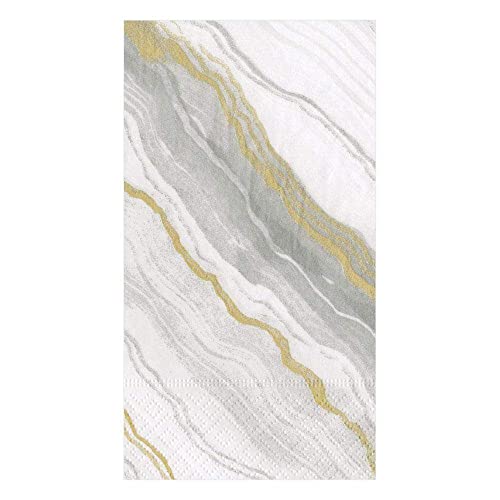 servilletas Caspari Marble en gris para fiestas