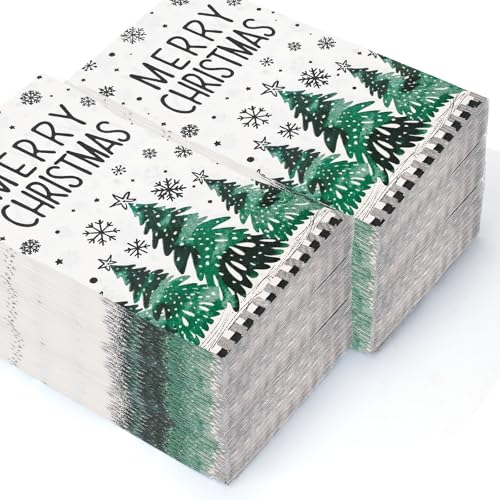 servilletas con bosque nevado para decoraciones
