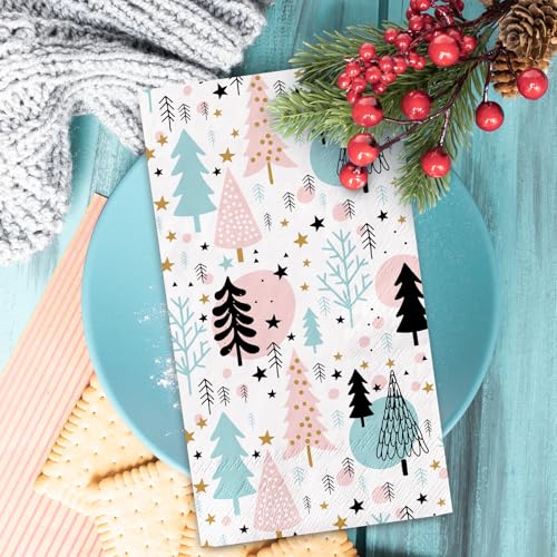 servilletas con diseño de árbol de Navidad
