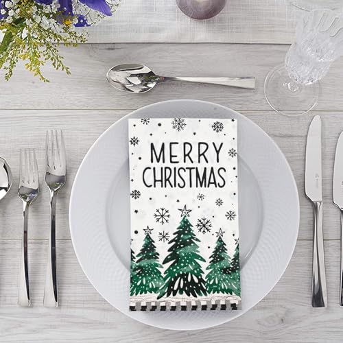 servilletas con diseño de árbol de Navidad
