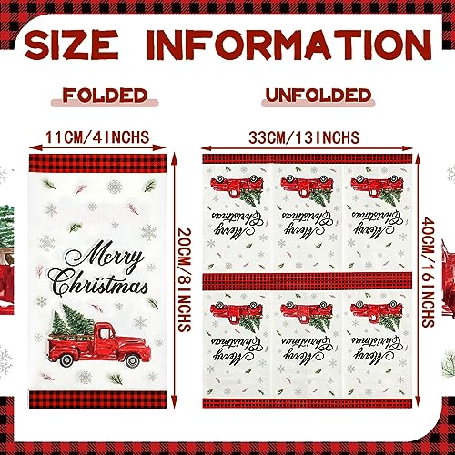 servilletas con diseño de camión navideño