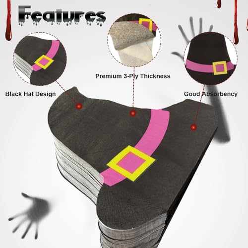 servilletas con diseño de sombrero de bruja