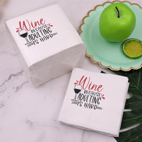 servilletas con frases sobre vino para adultos
