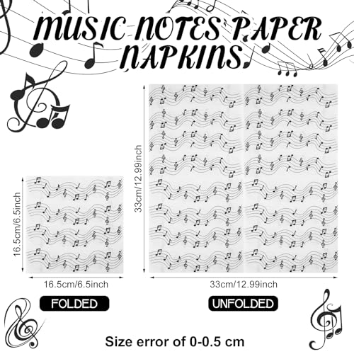 servilletas con notas musicales para cumpleaños