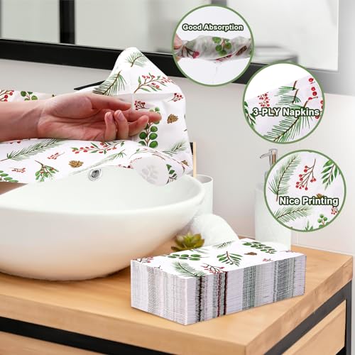 servilletas de 3 capas con acebo