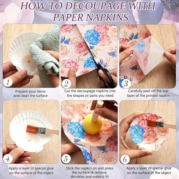 servilletas de 6.5x6.5 pulgadas para decoupage