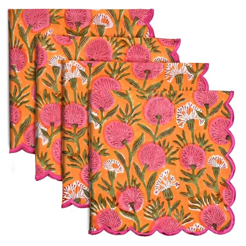 servilletas de algodón rosa chiclete