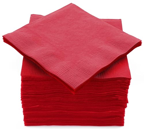 servilletas de bebida rojas para fiestas
