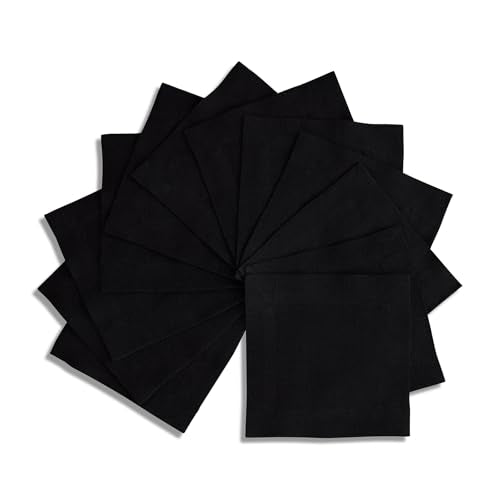 servilletas de cóctel de lino negro elegantes