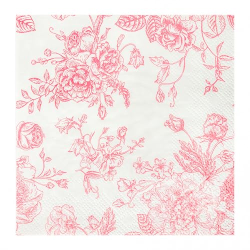 servilletas de cóctel florales rosa