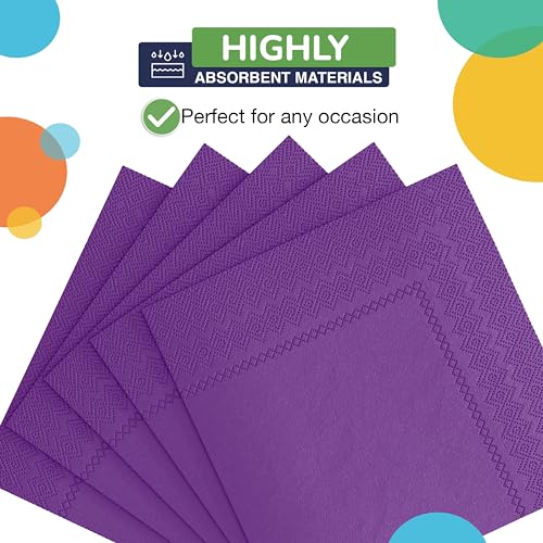 servilletas de cóctel moradas de papel