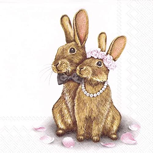 servilletas de cóctel Mr. & Mrs. Bunny