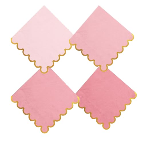 servilletas de cóctel rosa elegantes