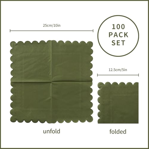 servilletas de cóctel verde oliva para bodas