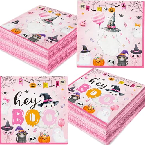 servilletas de fantasmas rosadas para fiestas