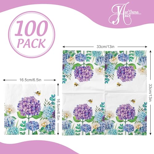 servilletas de hortensia en azul