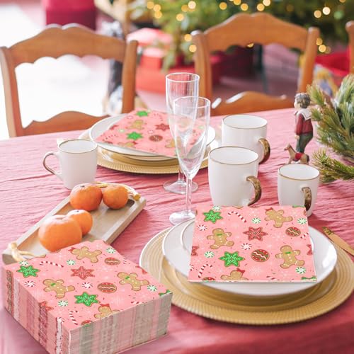 servilletas de navidad con bastones de caramelo