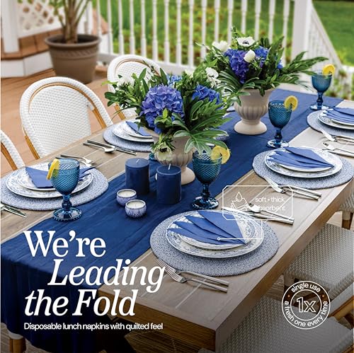 servilletas de papel azul para cenas elegantes