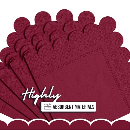servilletas de papel burdeos para cócteles