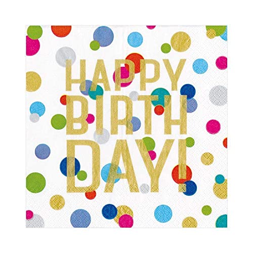 servilletas de papel Caspari cumpleaños coloridas