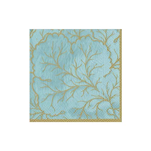 servilletas de papel Caspari en color aqua