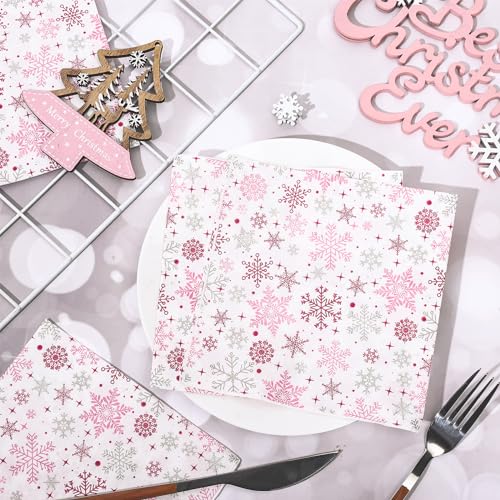 Servilletas de papel con copos de nieve