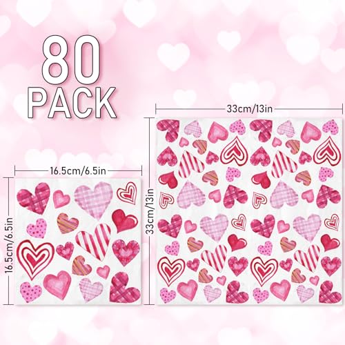 servilletas de papel con diseño de corazones