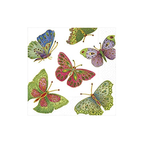 servilletas de papel con mariposas coloridas