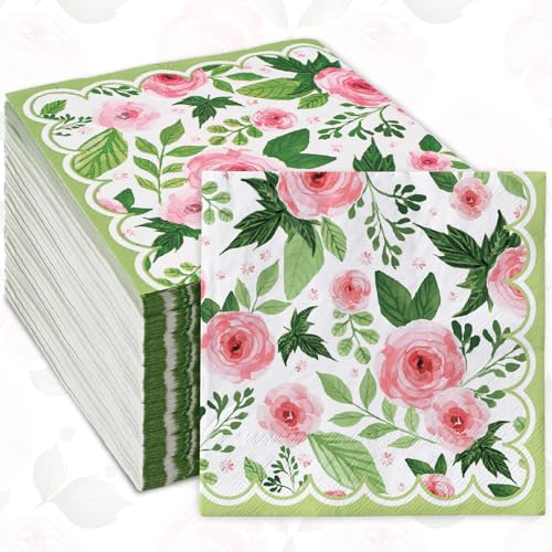 servilletas de papel con rosas