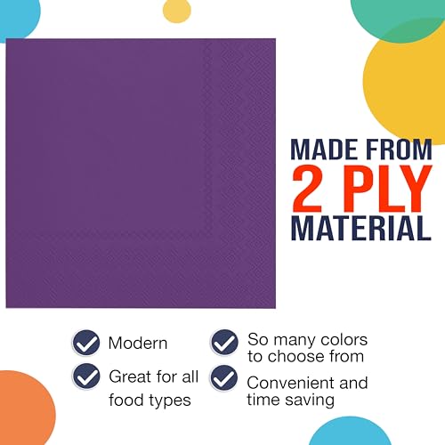 servilletas de papel moradas de 2 capas