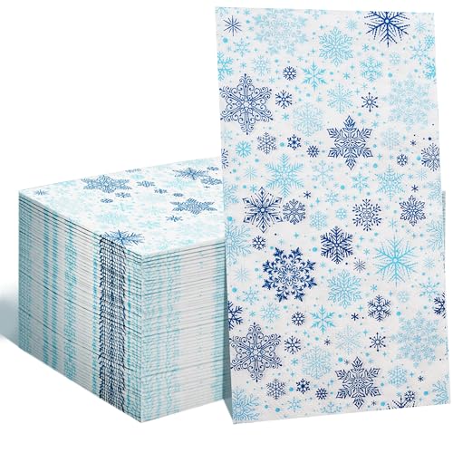 servilletas de papel navideñas azules