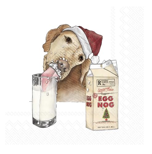 Servilletas de papel navideñas con diseño de perro