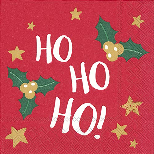 servilletas de papel navideñas rojas
