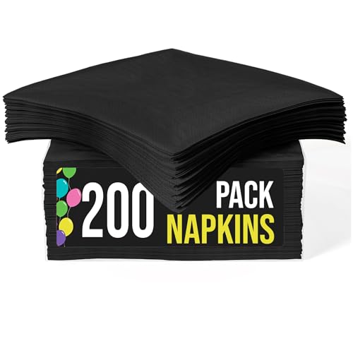 servilletas de papel negras elegantes