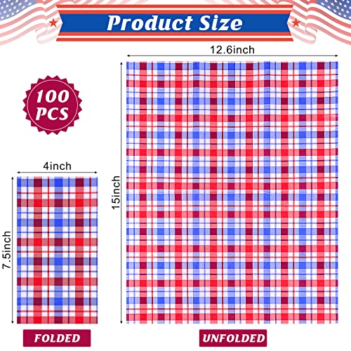 servilletas de papel rojas y azules